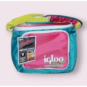 Igloo 90s Retro Collection Square Neon Lunch Box Soft Side Cooler Bag with Strap